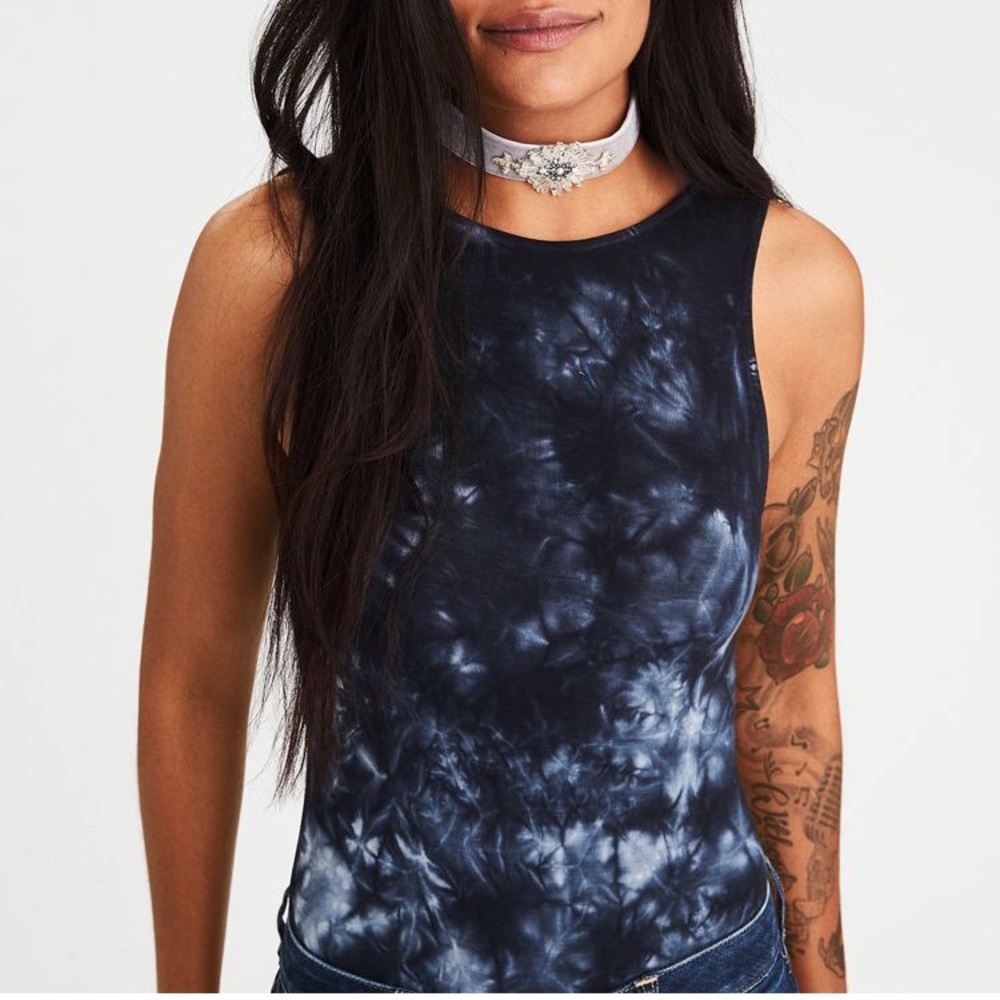 Green tie dye body suit